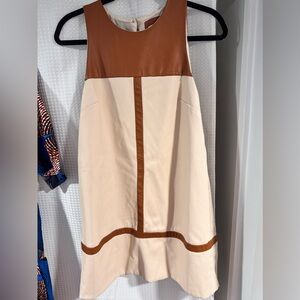 Anthropologie Maeve faux leather shift dress